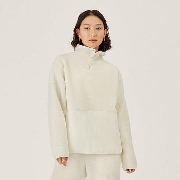 Dámské Mikiny S Kapucí Allbirds Fluff Fleece Pullover Bílé | CZ4778SO