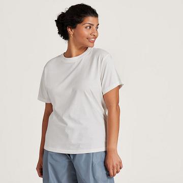 Dámské Tričko Allbirds Allgood Bavlněné Bílé | CZ4745MA