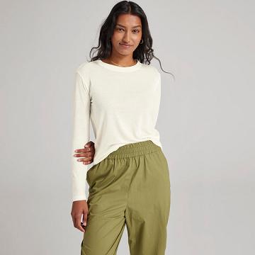 Dámské Tričko Allbirds Long Sleeve Sea Bílé | CZ4731FM