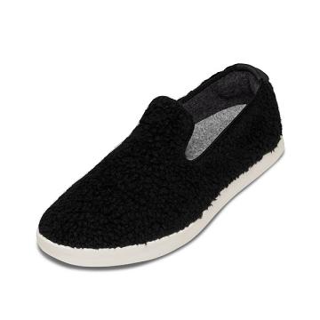 Pánské Boty Slip On Allbirds Vlna Lounger Fluffs Béžový Černé | CZ4968RW
