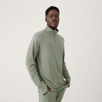 Pánské Mikiny S Kapucí Allbirds Performance Quarter Zip Zelene | CZ4325RW