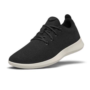 Pánské Tenisky Allbirds Vlna Runner Černé Bílé | CZ4945WY