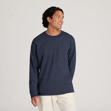 Pánské Tričko Allbirds Allgood Bavlněné Long Sleeve Tmavě Blankyt | CZ4290FM