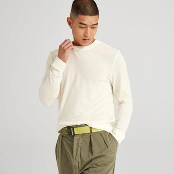 Pánské Tričko Allbirds Long Sleeve Sea Bílé | CZ4284LH