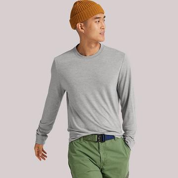 Pánské Tričko Allbirds Long Sleeve Sea Šedé | CZ4283ZG